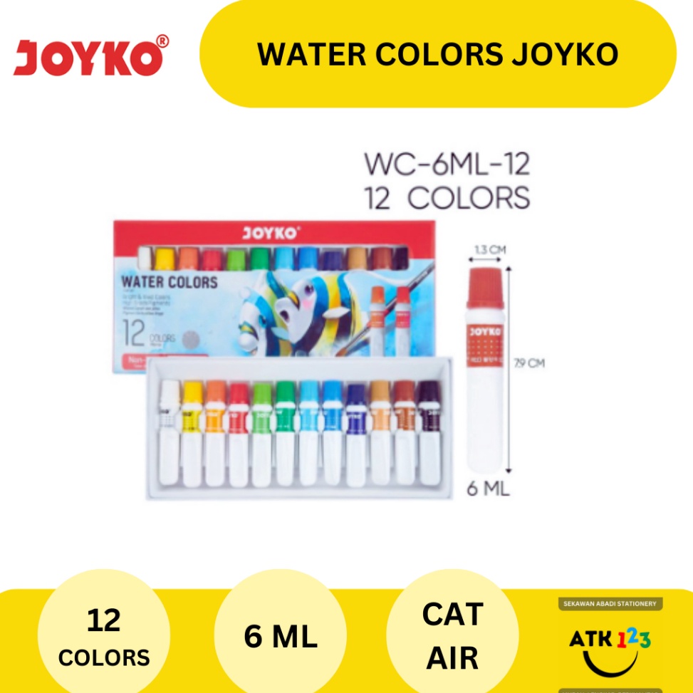 

Cat Air / Water Colours / Cat Lukis Merk TiTi Joyko 12 Warna [ART. L2H3]