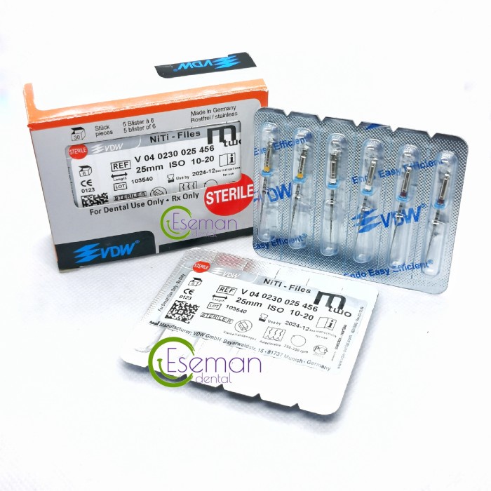 Terlaris Vdw M-Two Rotary File 10/04 15/05 20/06 25/06 Jarum Endo Motor Mtwo