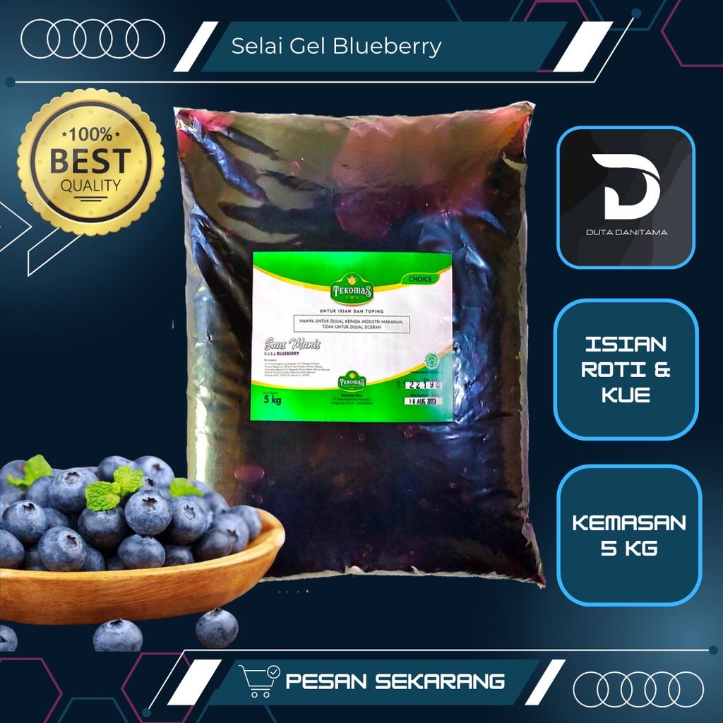 

Selai Blueberry Tekomas 5 kg (Selai Roti dan Kue)