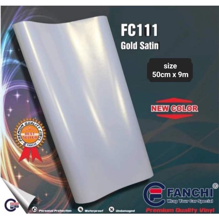 

✨Sale Roll Sticker Fanchi Fc111 Matte Pearl Gold Satin Doff 50Cm X 9M Roll Berkualitas