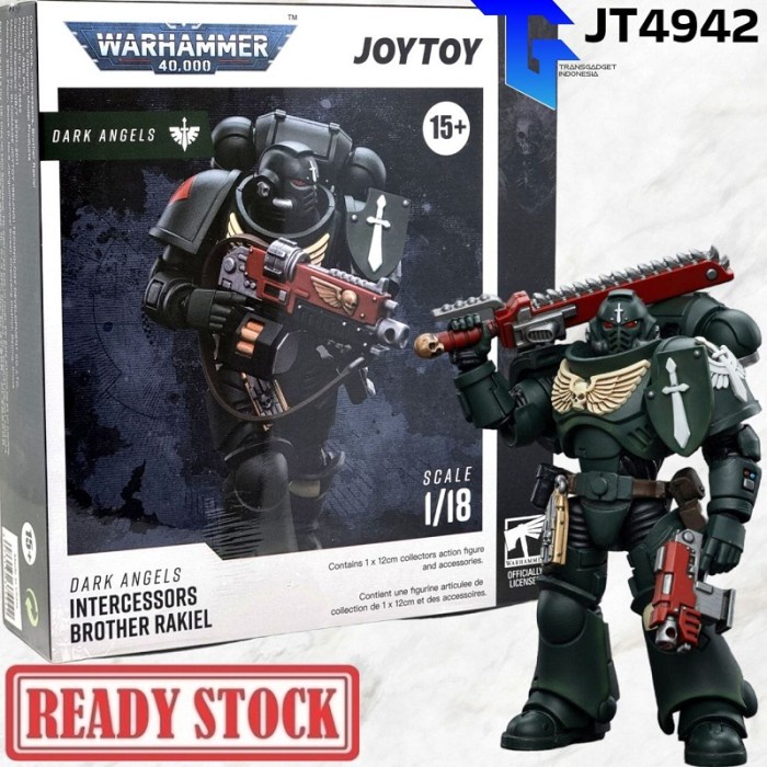 ✅Baru Joytoy Warhammer 40K Dark Angels Intercessors Brother Rakiel Jt4942 Limited