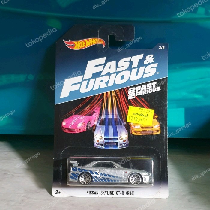 ✅New Hotwheels Nissan Skyline Gtr R34 Fast And Furious Silver Blue Terbaru