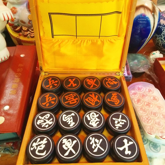 ✨Baru Catur Cina Atau Xiang Qi Ukuran Biji Catur 5Cm Ukuran Kotak Kayu 25X25 Terbaru