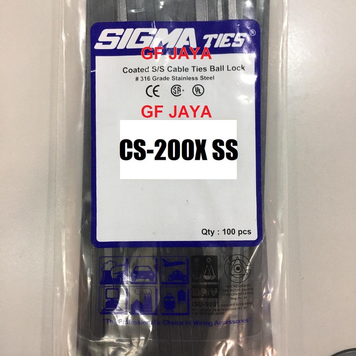 

✨Sale Kabel Ties Stainless Steel Sigma Cs 200X Ss 20Cm X 7.9Mm Coated Limited
