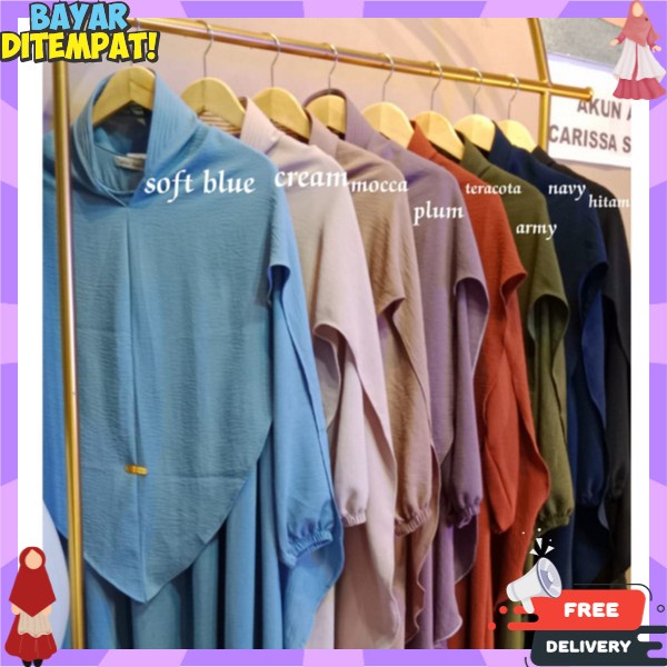 Gamis Plus Hijab Ukuran M L Xl Xxl Amis Terbaru Syar'I Fashion Muslis Terlaris Gsmis Terbaru Kekinia