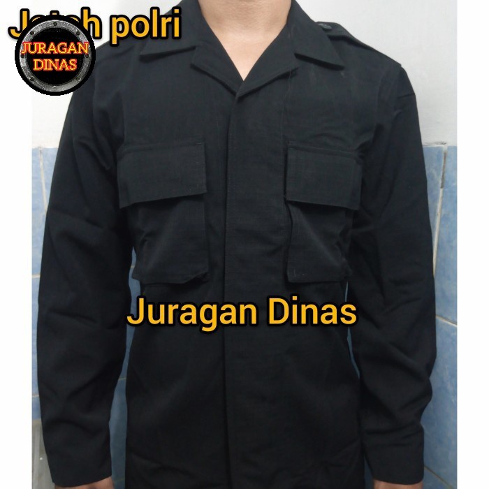 Promo Atasan Baju Pdl Hitam Brimob Jatah Polri Bahan Risptok