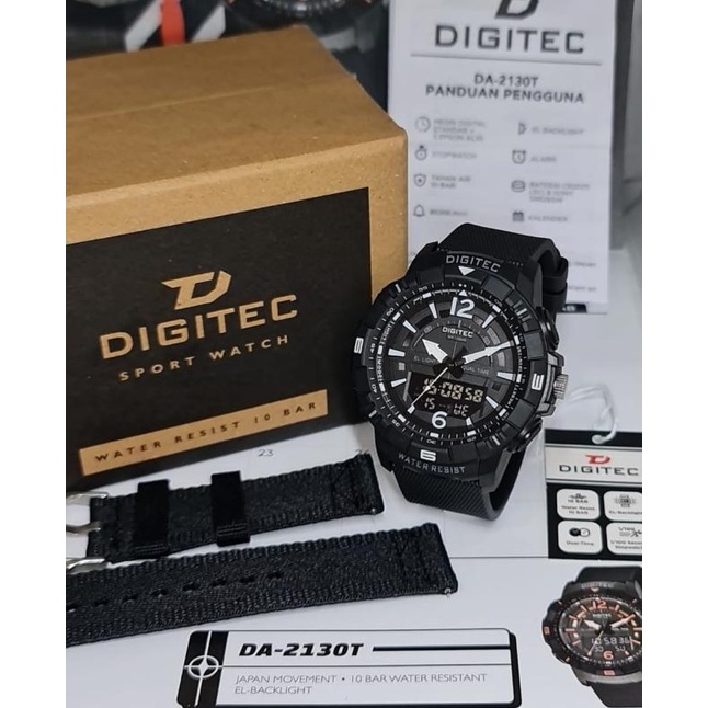 Jam Tangan Digitec Extra Strap Da2130T Da-2130T Da-2130T Bkw-4B