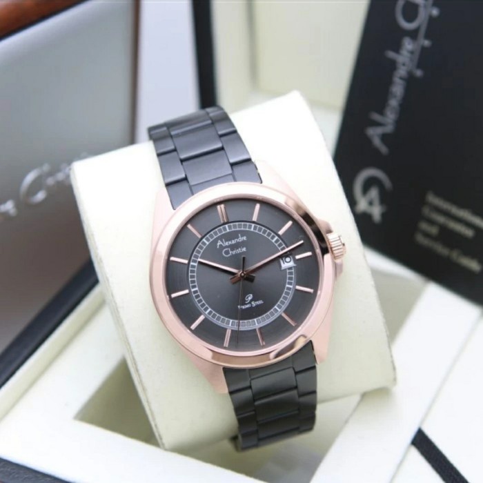 ✅Ori Jam Tangan Pria Alexandre Christie Ac1033 Ac 1033 Black Rosegold Terbaru