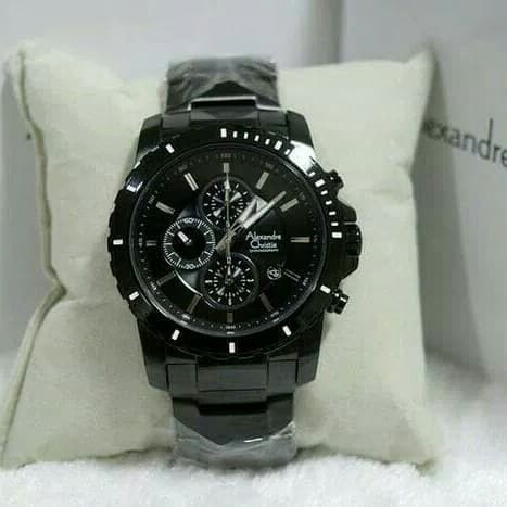 ✅Ready Jam Tangan Alexandre Christie Ac 6141 Ac6141 Full Black Limited
