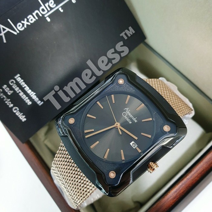 ✅Sale Jam Tangan Alexandre Christie Ac 3030 Md Rosegold Black Berkualitas