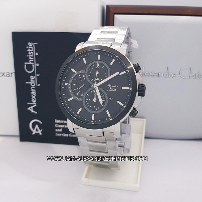 ✅Ori Jam Tangan Pria Alexandre Christi Ac 6563 Mc Svbl Silver Black Terbatas