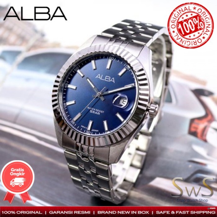 ✅Original Alba Quartz Stainless Blue As9J97 As9J97X1 Original Jam Tangan Pria Berkualitas