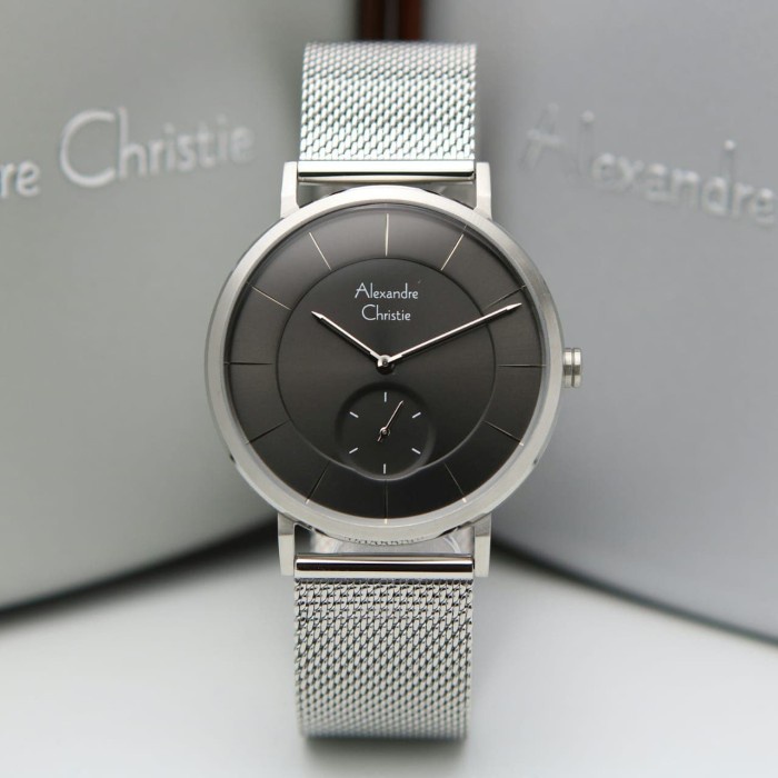 ✅Ori Jam Tangan Pria Alexandre Christie Ac 8586 Silver Black Original Berkualitas