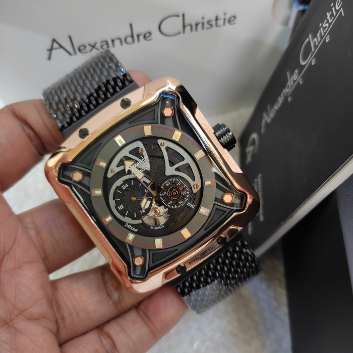 ✅Original Jam Pria Automatic Original Alexandre Christie Ac 3030 Ma Stainless Terbatas
