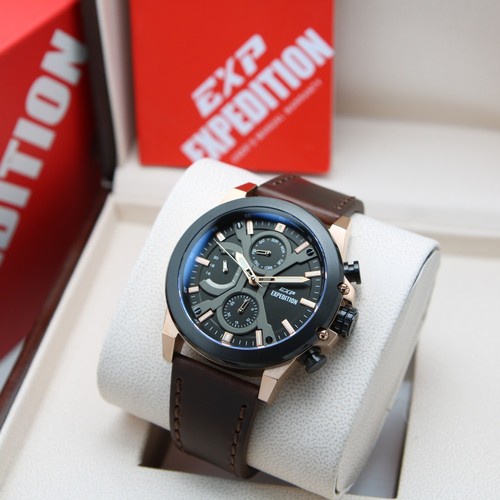 ✅Ready Expedition Pria E6829 / E 6829 Black Rosegold - Jam Tangan Expedition Bisa Sameday