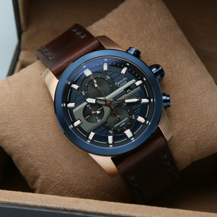 ✅Sale Jam Tangan Pria Alexandre Christie Ac 6270 Ac6270 Blue Rosegold Berkualitas