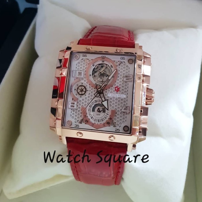 ✅Baru Jam Tangan Wanita Original Expedition E6757 Red White Rosegold Limited