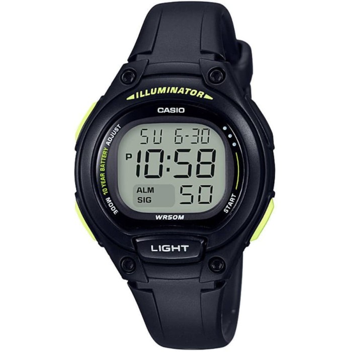 ✅Ori Casio Sport Lw-203-1Bvdf - Jam Tangan Wanita - Black Yellow Berkualitas