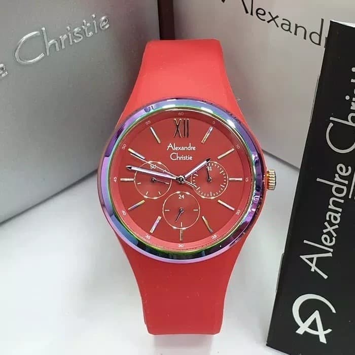 ✅New Jam Tangan Wanita Alexandre Christie Ac 2773 Bf Red Bisa Gojek