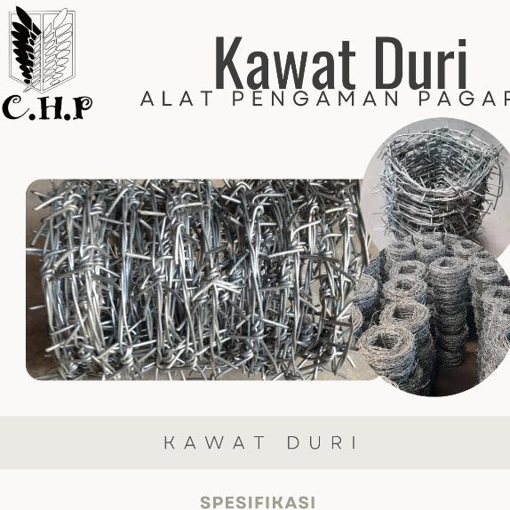 Cod Kawat Duri / Kawat Pagar Berduri/ Kawat Pengaman Pagar/ kawat Duri Galvanis 14 BWG 