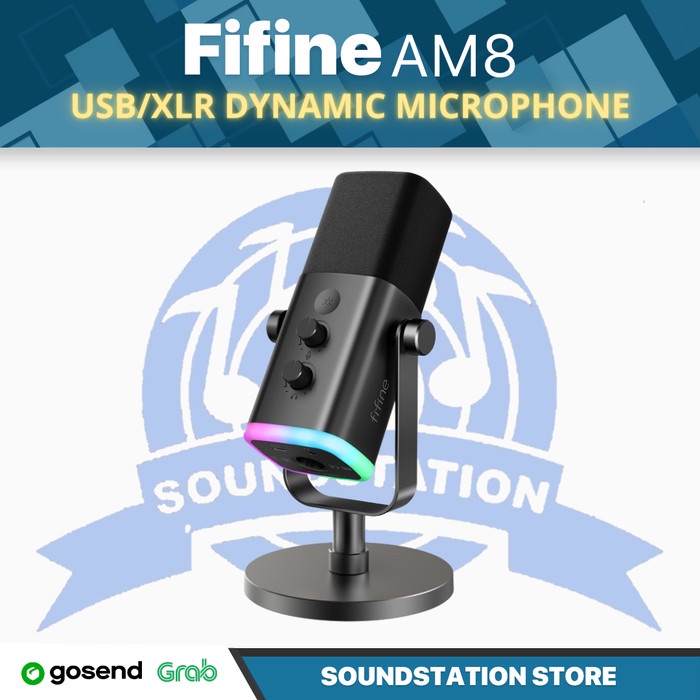 Fifine Ampligame AM8 USB/XLR Dynamic Microphone for Streaming, Gaming