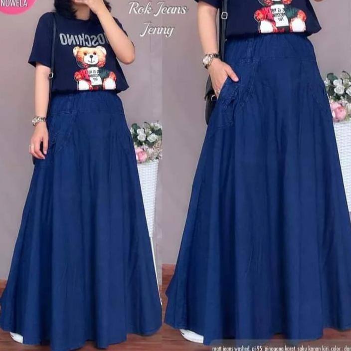 Terbaru - ( bisa) Rok Jeans rawis | Rok jeans panjang | Rok Rawis //2023// ~