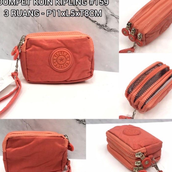 Restock Dompet koin kipling kecil 3 sleting import.