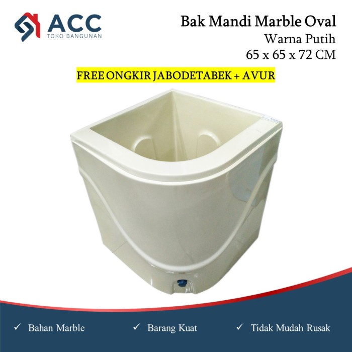 Bak Air Kamar Mandi Ivory 65 / Bak Air Sudut / Bak Air Marble Ivory