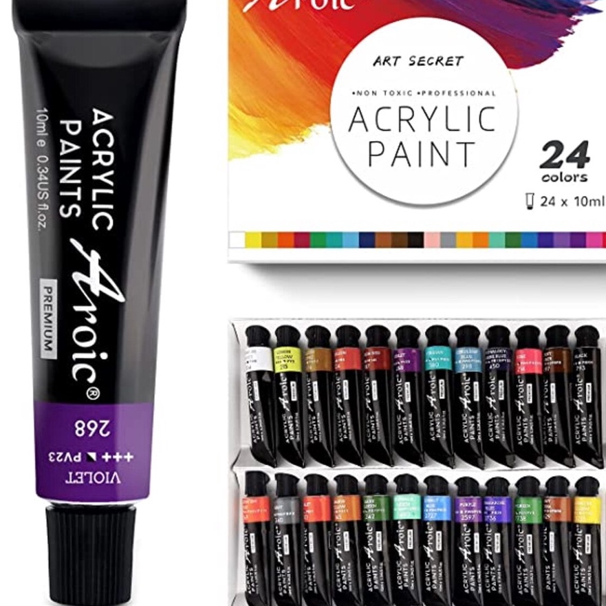 

[Z23㊛] Cat Akrilik Acrylic Painting Set 24 Warna 10 ML/ Painting Kit Alat Cat Lukisan Kanvas Lukis Canvas..!