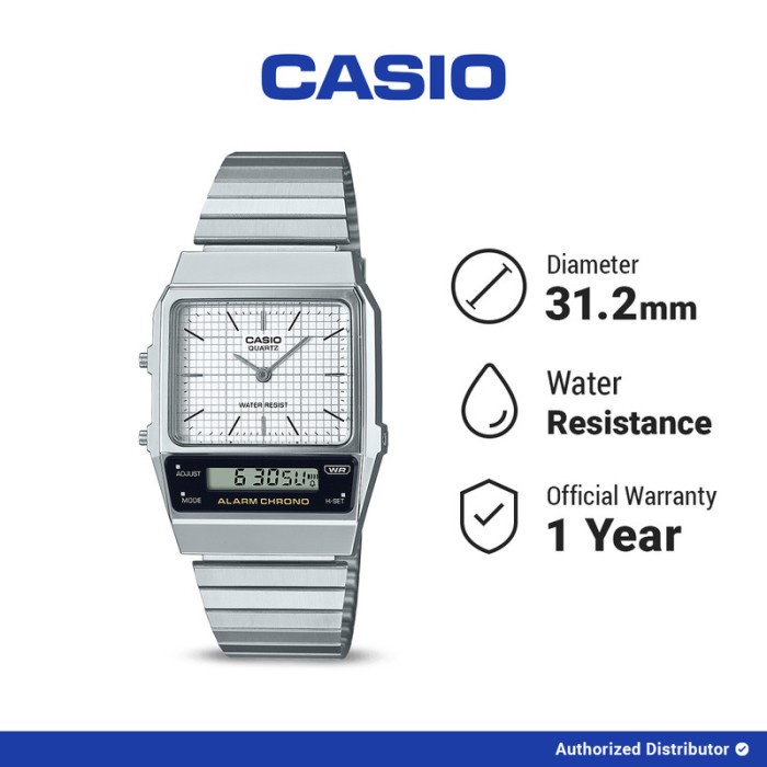 [READY INSTANT] Casio Jam Tangan Pria Vintage AQ-800E-7ADF Original Analog Digital