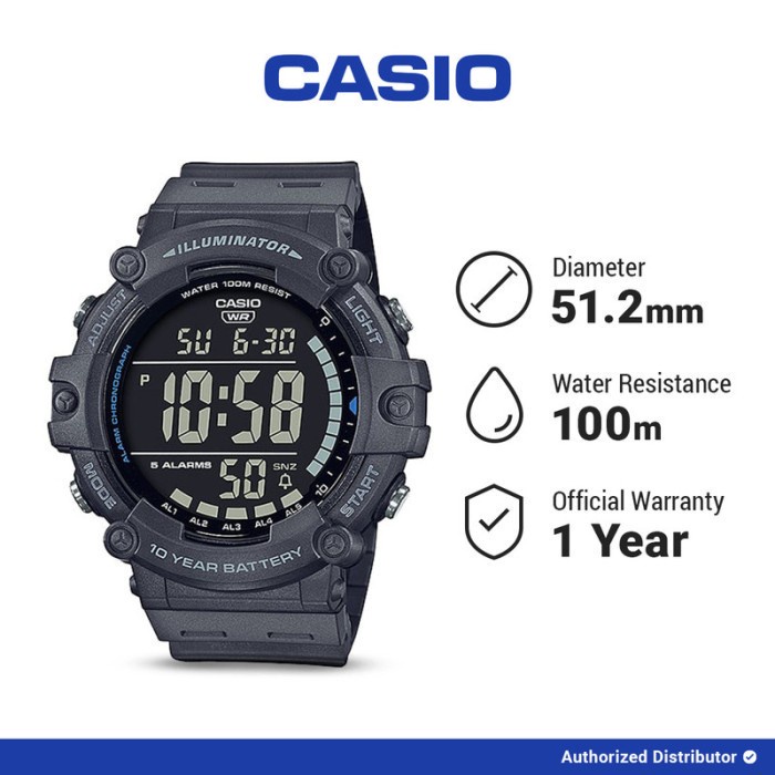 [READY INSTANT] Casio Jam Tangan Pria AE-1500WH-8BVDF Sport