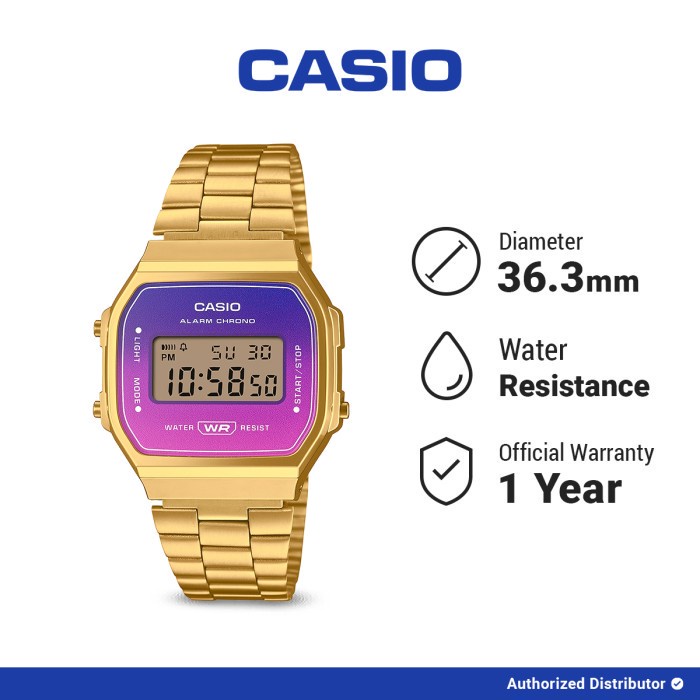 [READY INSTANT] Casio Vintage A168WERG-2ADF Original Jam Tangan Unisex Digital Gold