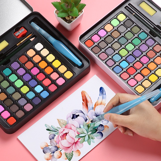 

[X59☆) WD Cat Air Watercolor Set 36 dan 48 Warna Water Color Cat Air Lukis Set Sudah Termasuk Kuas dan Kertas Gambar!