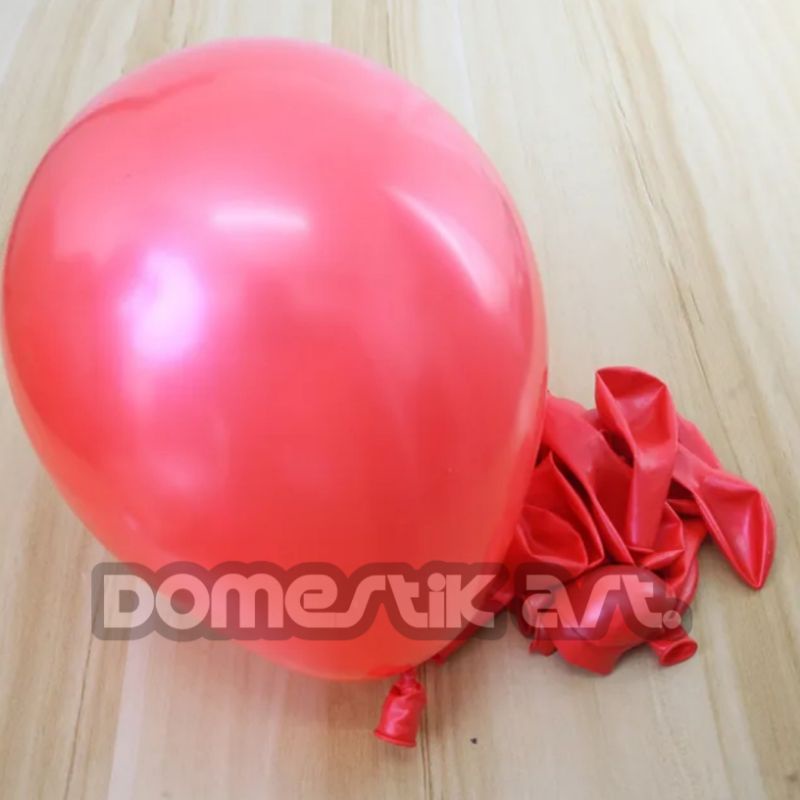Balon Metalik MERAH / Balon latex Metalik 12 inch / Balon latex