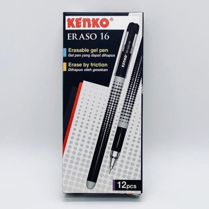 

[ART. V73S] KENKO Pulpen Gel Pen Eraso 16 BISA HAPUS (12 PC)
