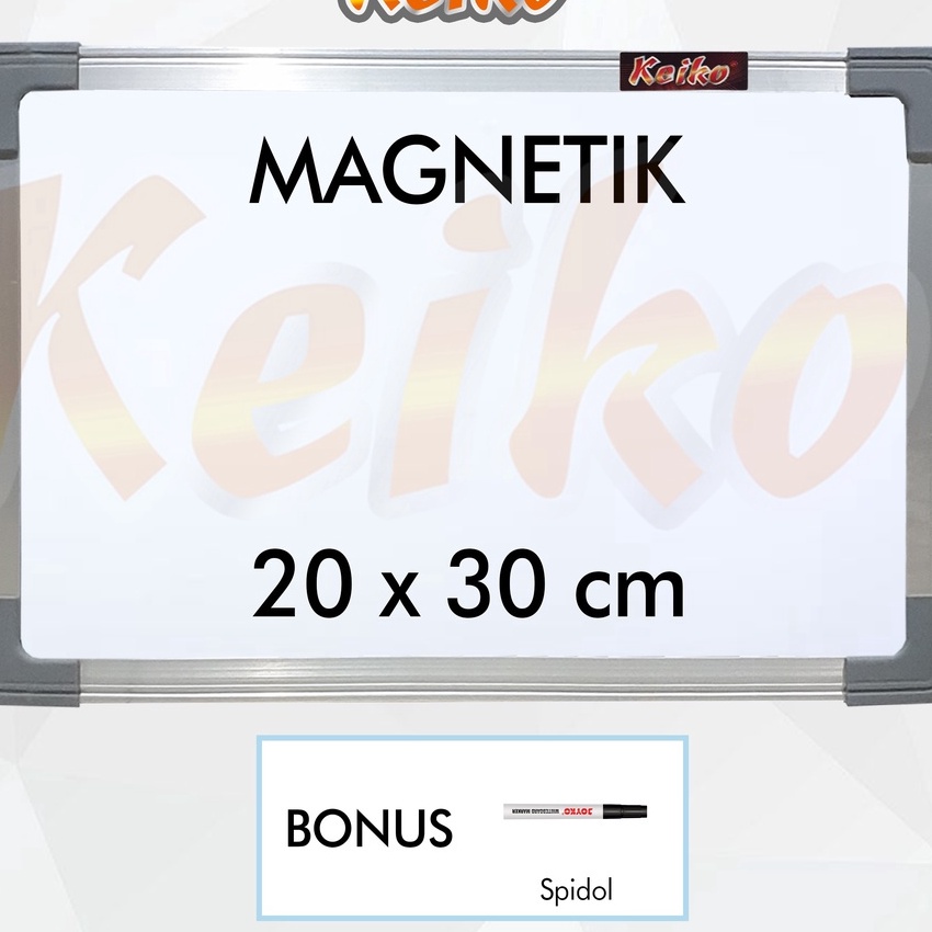 

(L18-➲] Papan Tulis Whiteboard / White Board Gantung Magnet Single Face Keiko 20 x 30 cm㊚.