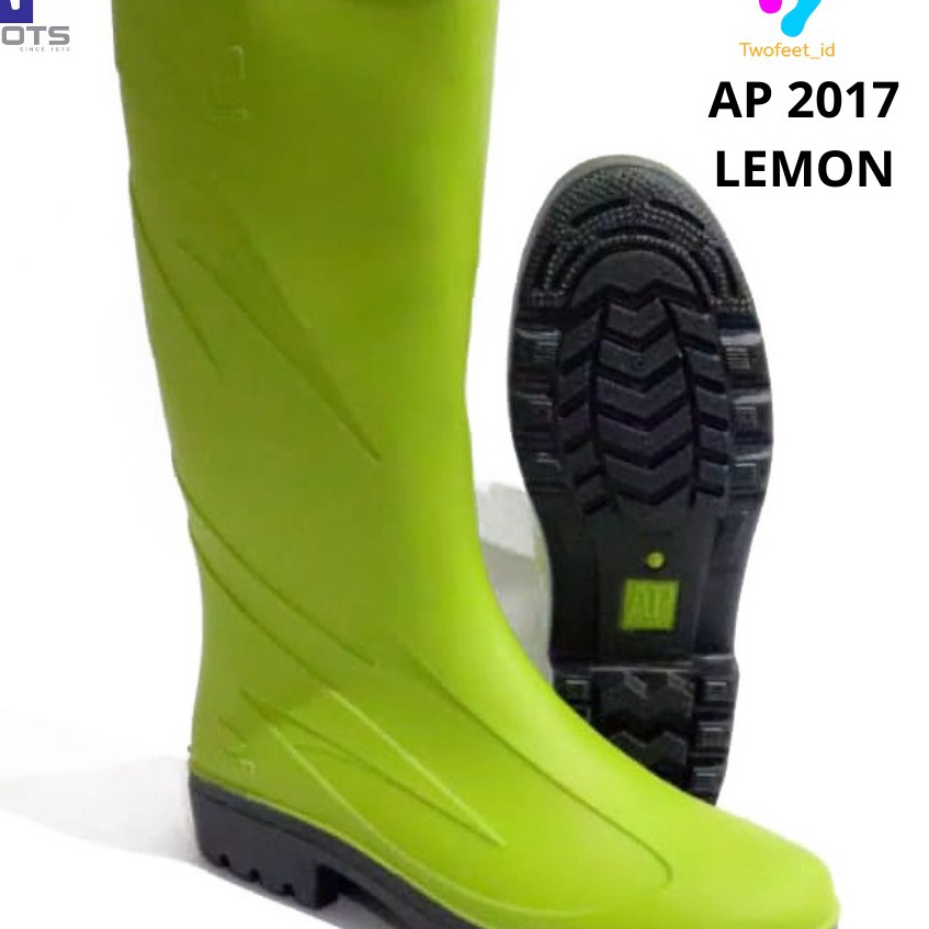 (X2.R♫) AP Boots 2017 Hijau lemon - Sepatu Boot Kerja Karet Hijau Tinggi Boots Aman - AP BOOTS ➛..