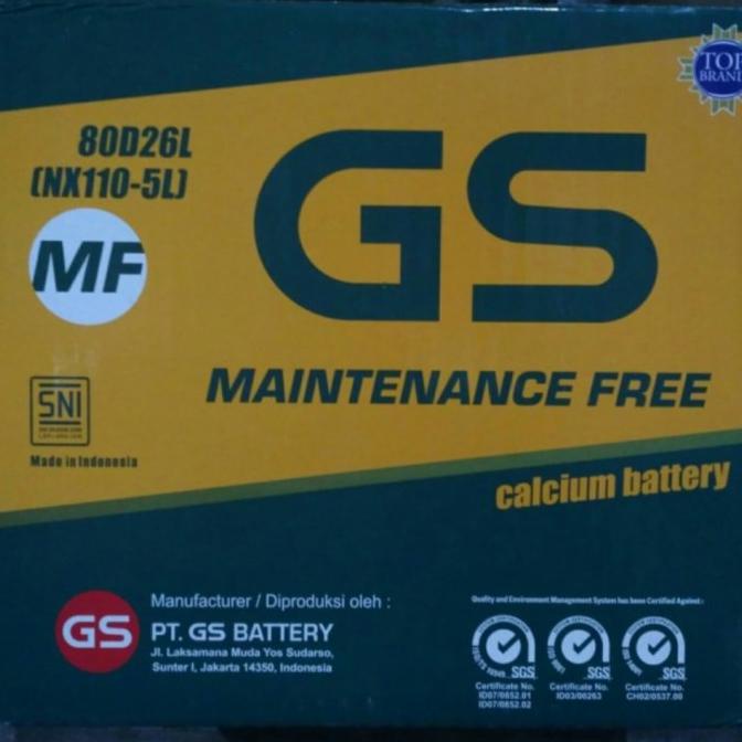 Aki GS Maintenance Free (MF) kering 80D26L