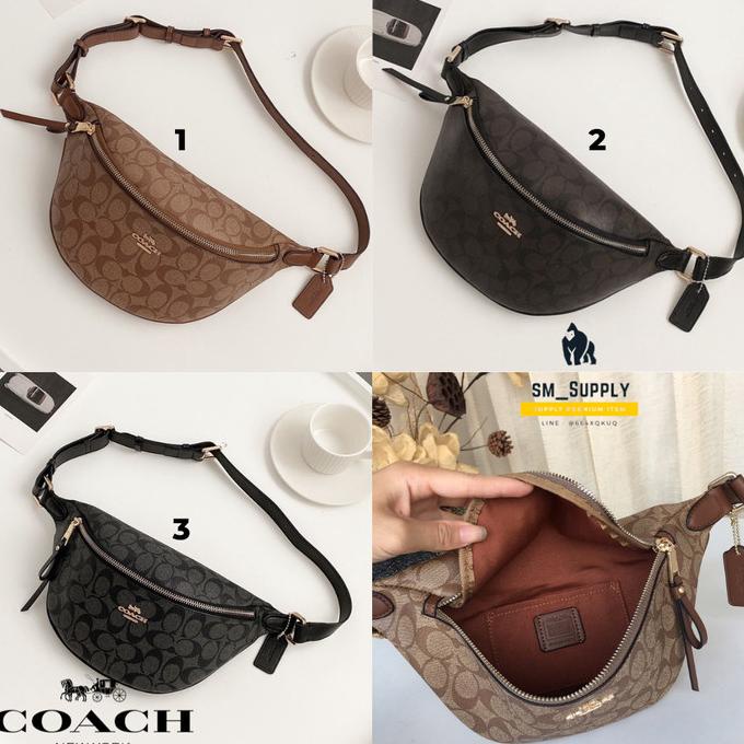 Promo Coach Women Signature Belt Bag Brown Black