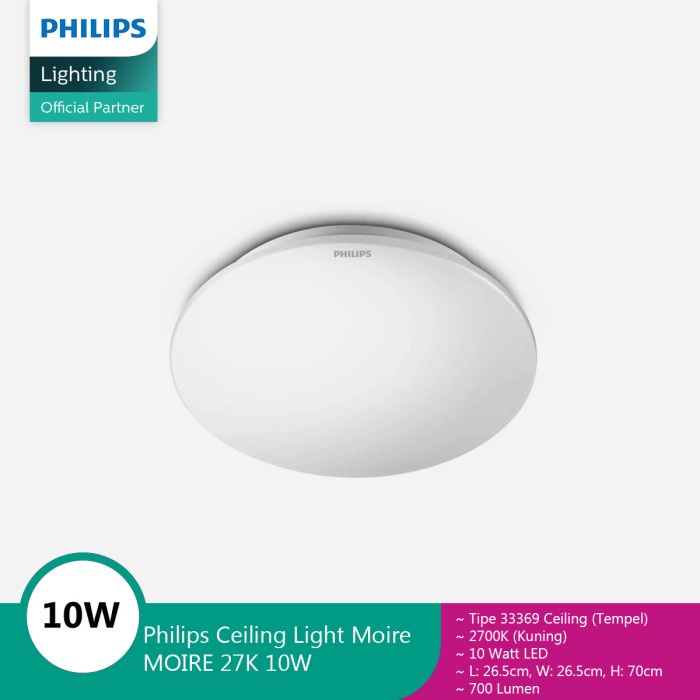 Philips Ceiling LED Light MOIRE 27K 10W 33369 - Kuning