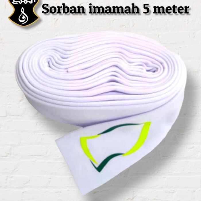 Sorban Imamah Rida Sorban Panjang 5 Meter - Putih(E9Y4) Sorban Habib Shemagh Sorban Palestina REAL P