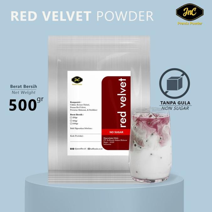 

JnC Red Velvet Powder Tanpa Gula 500gr / bubuk minuman red velvet