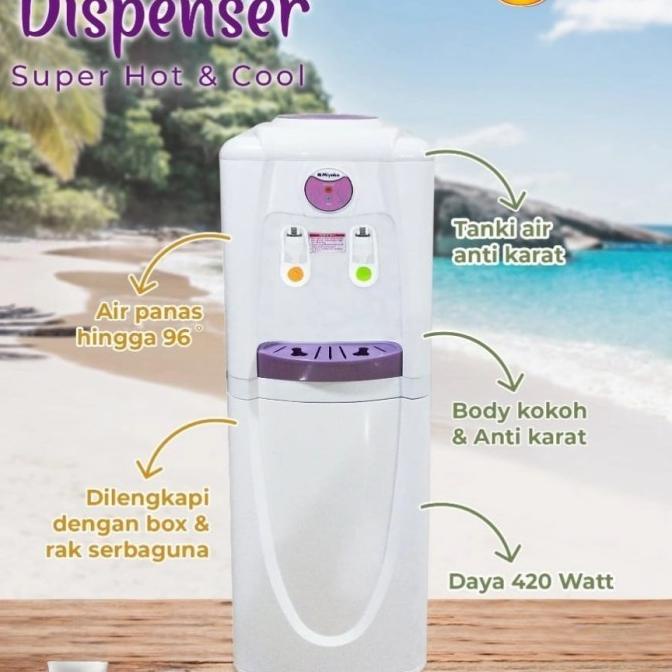Miyako Dispenser Hot & Cool Cold Panas & Dingin Wd 38Spc Wd38Spc Wd-38 Perlengkapan Dapur
