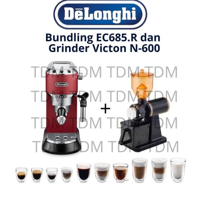 Bundling Mesin Kopi Delonghi EC 685R + Grinder Kopi N600