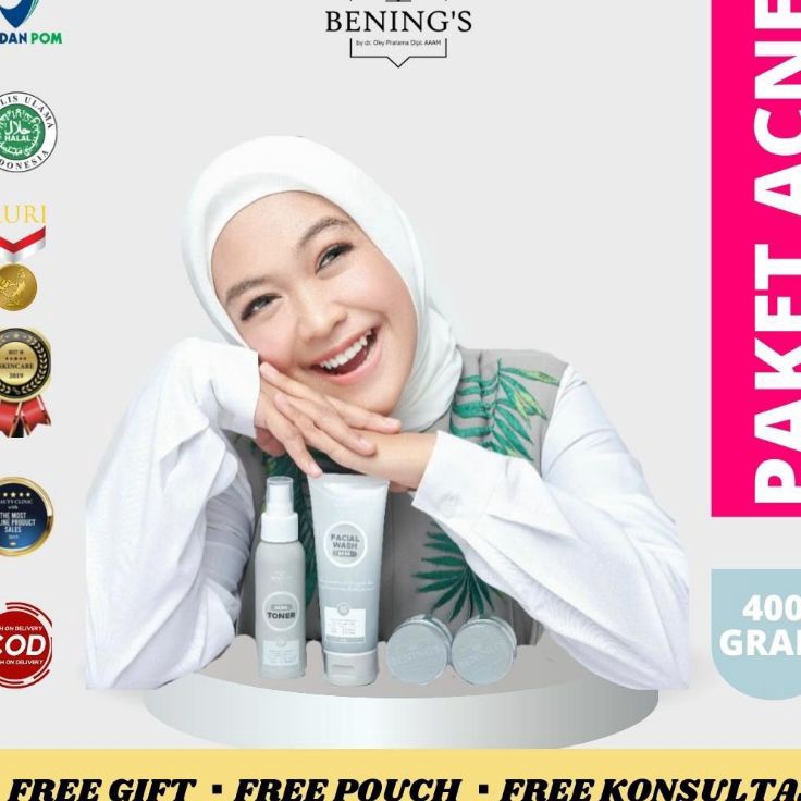 VVDQ1804  BENINGS SKINCARE DR OKY PRATAMA PAKET ACNE/BENING'S CLINI/BENINGCLINIC / BENING CLINIC/ BENINGS CLINIC/ BENINGSCLINIC/ BENINGS SKINCARE / BENINGSKINCARE / BENINGSSKINCARE / PAKET SKINCARE PERAWATAN WAJAH MD GLOWING SKINCARE