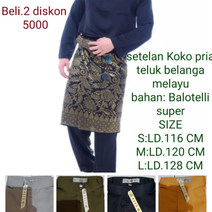 BAJU MELAYU TELUK BELANGA PAKAIAN PRIA MUSLIM/PAKAIAN ADAT KEAGAMAAN