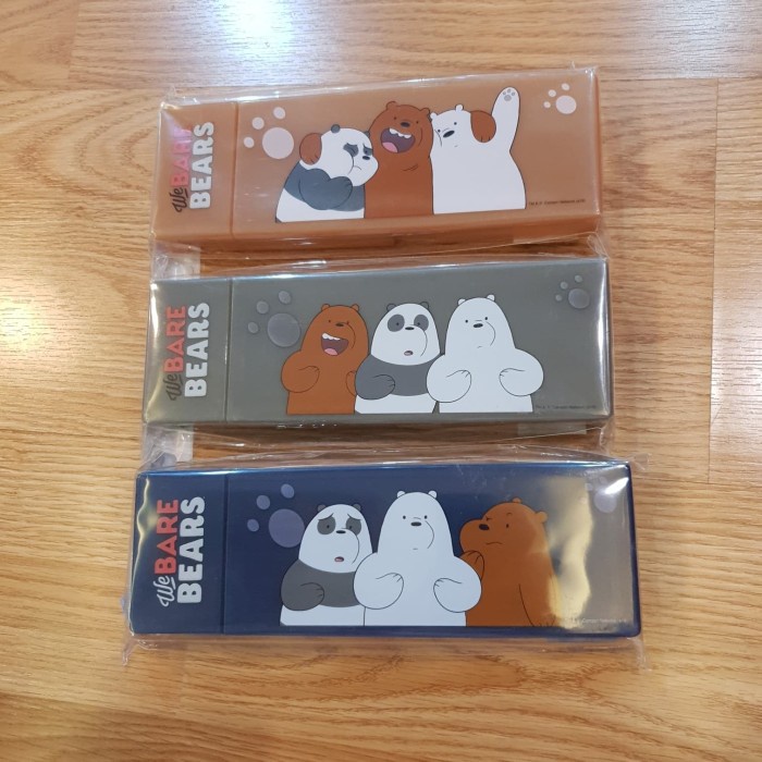 

KOTAK PENSIL ANAK LES WE BARE BEAR GRIZZ PANDA ICE BEAR BUKAN MINISO