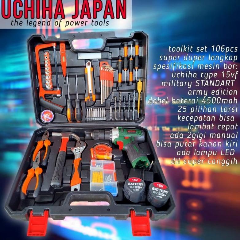 [Bks] Toolkit Gtools Eropa Gt112 Set Alat Tukang Lengkap Bor Baterai Edisi Military Army Bergaransi 
