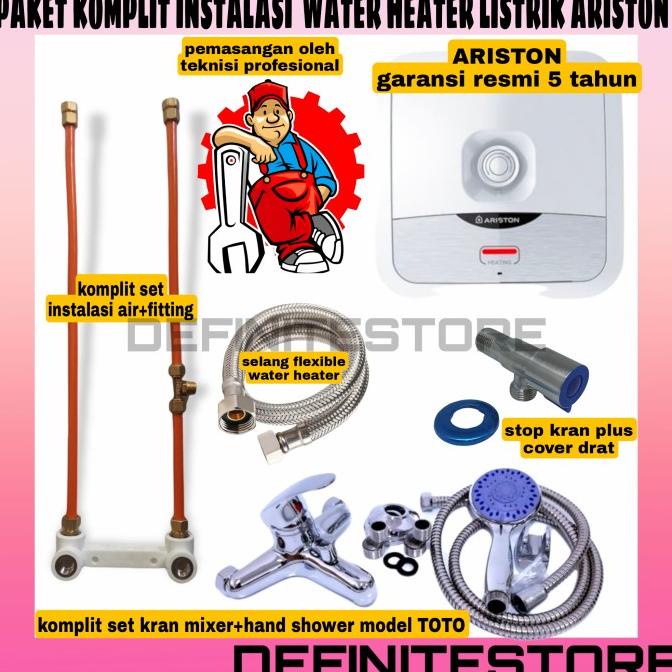 WATER HEATER ARISTON 15 L KOMPLIT INSTALASI TINGGAL PASANG SINGLE
