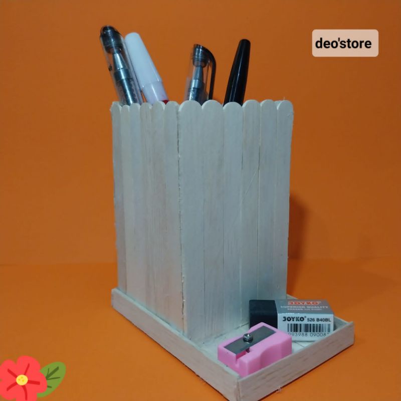 

Tempat pensil stik es krim uk 6x6/ Prakarya tempat pensil dari stik es krim